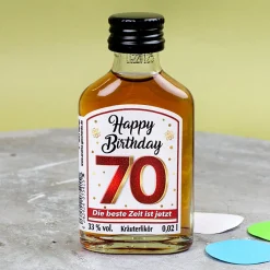 Kräuterlikör - Happy Birthday mit Spruch | Schnaps zum runden Geburtstag