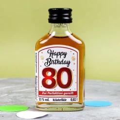 Kräuterlikör - Happy Birthday mit Spruch | Schnaps zum runden Geburtstag