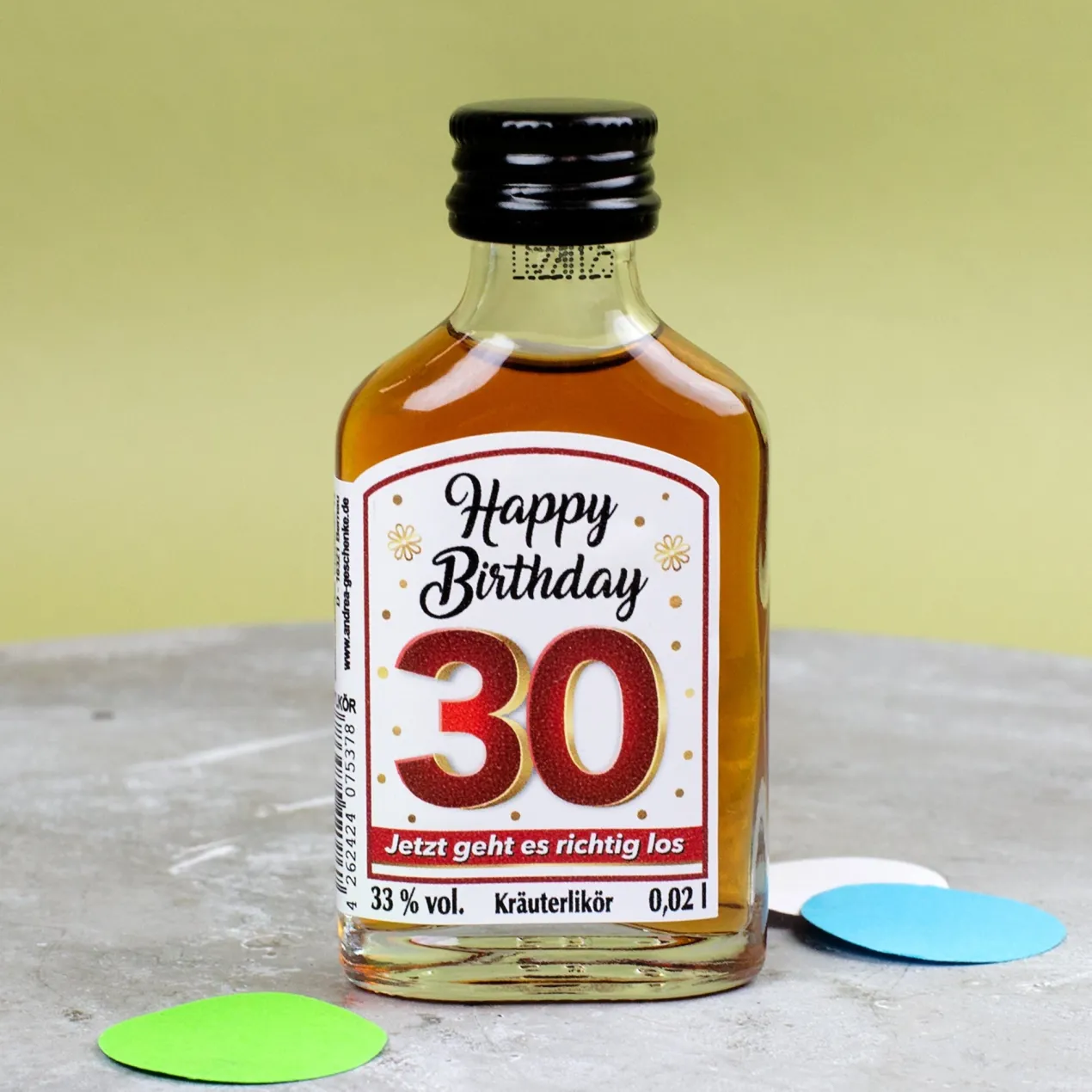 Kräuterlikör - Happy Birthday mit Spruch | Schnaps zum runden Geburtstag