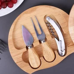 Käsebrett mit Besteck und Gravur