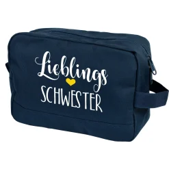 Kulturbeutel 'Lieblings' mit Wunschaufdruck | Personalisierte Waschtasche | 3 Farben