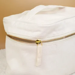 Kulturbeutel mit lustigem Gesicht Aufdruck | Kosmetiktasche aus Baumwolle als Geschenk