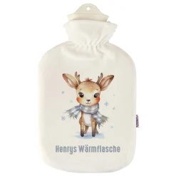 Kuschelige Wärmflasche mit 7 winterlichen Tiermotiven zur Auswahl