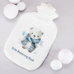 Kuschelige Wärmflasche mit 7 winterlichen Tiermotiven zur Auswahl