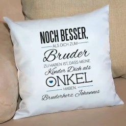 Kuschelkissen für den besten Onkel mit Wunschtext