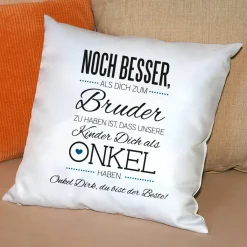 Kuschelkissen für den besten Onkel mit Wunschtext