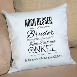 Kuschelkissen für den besten Onkel mit Wunschtext