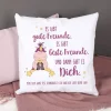 Kuschelkissen für Freundinnen mit Knuddelhorn und Ihrem Wunschtext