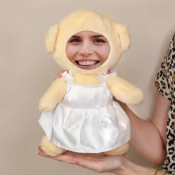 Kuscheltier Brautpaar personalisiert mit Foto Gesicht | Teddy Set als Geschenk zur Hochzeit