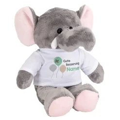 Kuscheltier Elefant - Gute Besserung mit Name