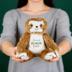Kuscheltier Faultier mit Name & '...ist heute faul' personalisiert | Plüschtier-Geschenk
