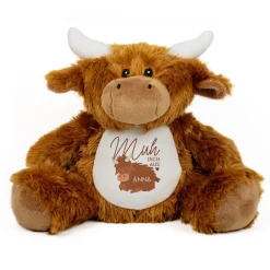 Kuscheltier Kuh mit Spruch 'Muh dich aus' & Name personalisiert | Lustiges Plüschtier-Geschenk