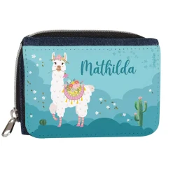 Lama Geldbörse in Jeansoptik mit Namensaufdruck