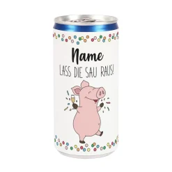 Lass die Sau raus! - Seccodose zum Geburtstag mit Name