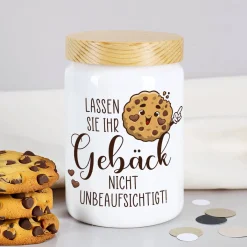 Lassen Sie Ihr Gebäck nicht unbeaufsichtigt! - Keksdose aus Keramik