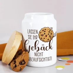 Lassen Sie Ihr Gebäck nicht unbeaufsichtigt! - Keksdose aus Keramik