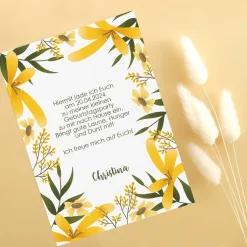 Lasst uns feiern! - Einladungskarte mit Blumenmotiv