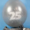 Latex Ballon 25 zur silbernen Hochzeit - 8 Stück