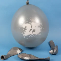 Latex Ballon 25 zur silbernen Hochzeit - 8 Stück