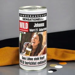1l Bierdose - WILD auf Geburtstag - mit persönlichem Fotoaufdruck