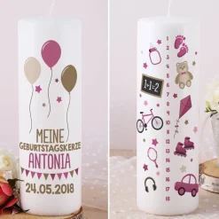 Lebenslicht - Geburtstagskerze für Mädchen