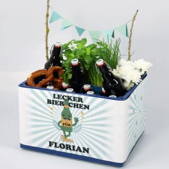 Lecker Bierchen - Bierkastenbanderole und Flaschenaufkleber im Set