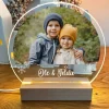 LED Acrylglas Lampe mit Foto, Schneeflocken und Name bedruckt