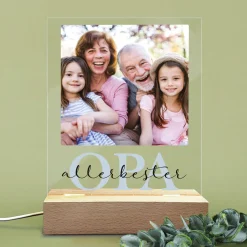 LED-Fotolampe für Opa mit eigenem Bild & Schriftzug | Geschenk für Opa