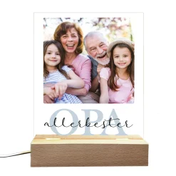 LED-Fotolampe für Opa mit eigenem Bild & Schriftzug | Geschenk für Opa