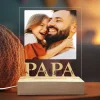 LED-Lampe für Papa personalisiert mit Foto & Wunschtext | Motiv zum Vatertag