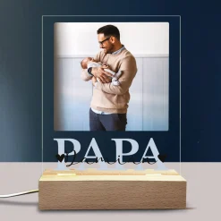 LED-Lampe für Papa personalisiert mit Foto & Wunschtext | Motiv zum Vatertag