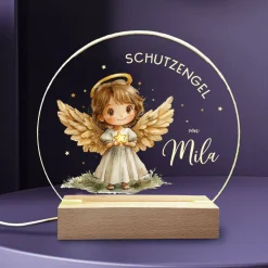 LED Nachtlicht für Kinder mit Schutzengel und Name