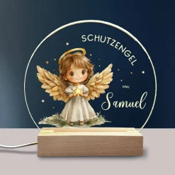 LED Nachtlicht für Kinder mit Schutzengel und Name