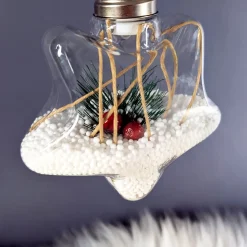 LED Weihnachtskugeln mit Schnee und Zweig in 3 Formen