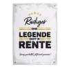 Legende in Rente - Blechschild mit Name und Wunschtext