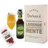 Legende in Rente - Geschenkset zum Ruhestand mit Bier, Glas und Snack