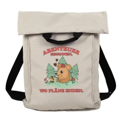 Leichter 2-in-1 Rucksack für Wandern und Urlaub mit Maus Motiv als Geschenk | Abenteuer beginnen