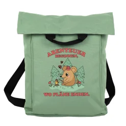 Leichter 2-in-1 Rucksack für Wandern und Urlaub mit Maus Motiv als Geschenk | Abenteuer beginnen