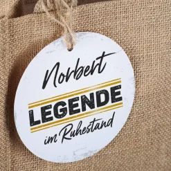 Leikeim Geschenkset zum Ruhestand mit Bier, Bierglas und Jutetüte