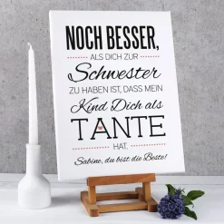 Leinwand für die Tante 30 x 40 cm mit tollem Spruch und Ihrer Widmung