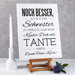 Leinwand für die Tante 30 x 40 cm mit tollem Spruch und Ihrer Widmung