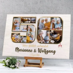 Leinwand zur Goldenen Hochzeit mit 10 Fotos & Wunschtext, 60x40cm
