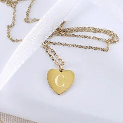 Leonardo Kette mit Herz Anhänger & Gravur einer Initiale | Silber oder Gold