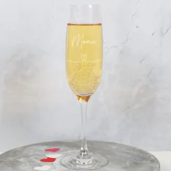 Leonardo Sektglas mit Herz und Name graviert