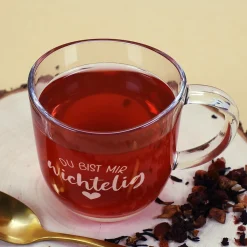 Leonardo Teeglas 'Du bist mir wichtelig' mit Gravur | Geschenk zu Weihnachten für Herzensmenschen