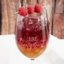 Leonardo Wein & Cocktail Glas mit Gravur personalisiert | Spaßgetränk mit Name als Geschenk für Frauen