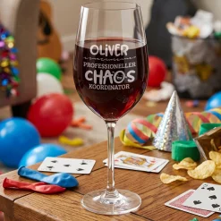 Leonardo Weinglas 'Chaos Koordinator' mit Name & Gravur | Wein Geschenk für Mama & Freundin