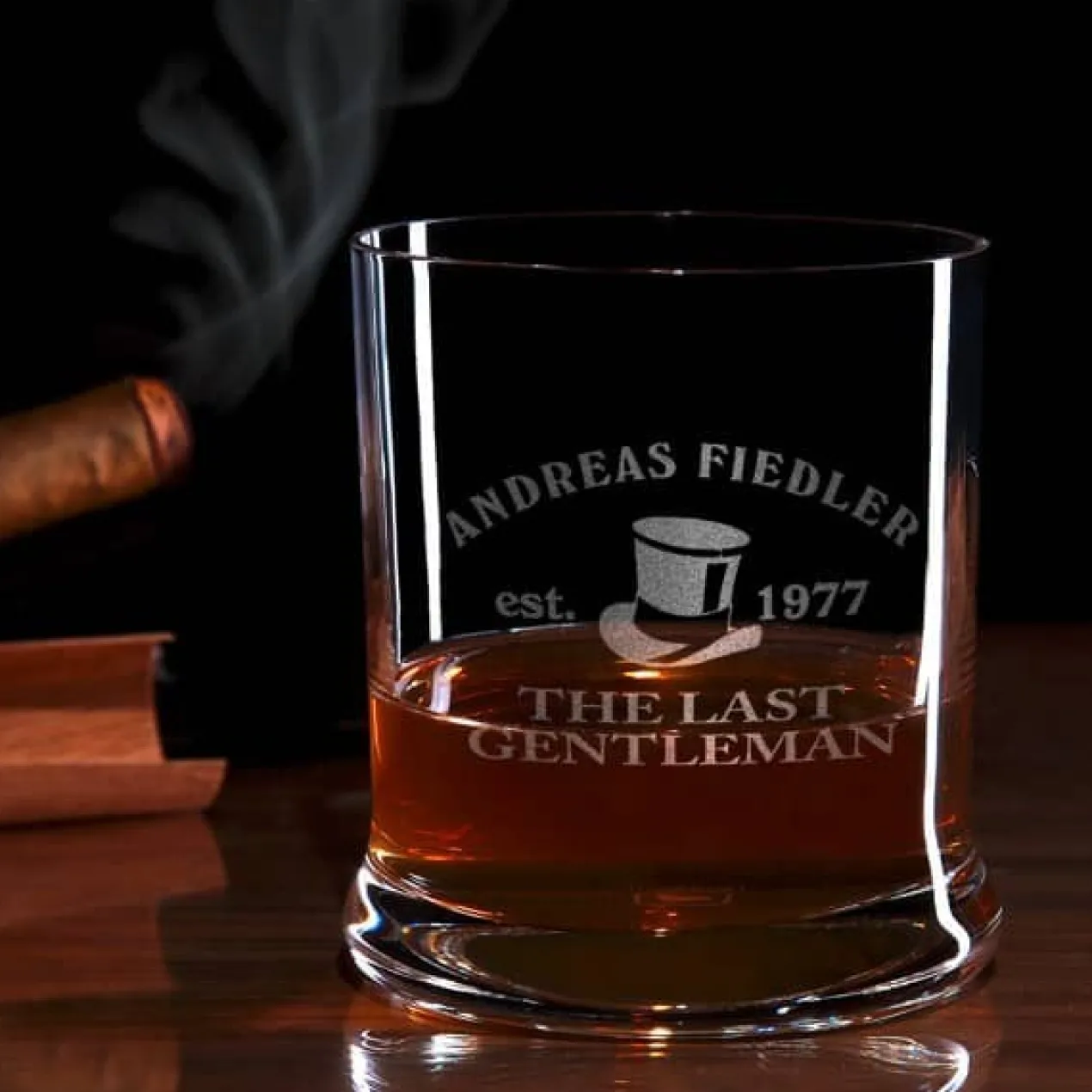 Leonardo Whisky Glas mit Name und Geburtsjahr