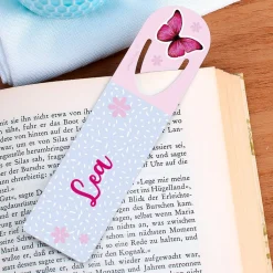 Lesezeichen mit Schmetterling und Name