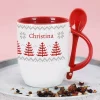 Löffeltasse mit norwegischem Muster und Ihrem Wunschnamen